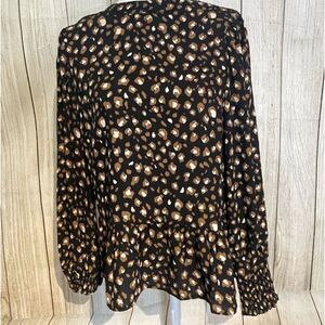 SIENNA SKY womens top leopard ruffle Size M Preowned